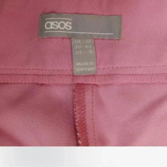 ASOS Y.A.S Mini Cord Wide Leg High Rise Pink  Pants Size 8 - Picture 9 of 11